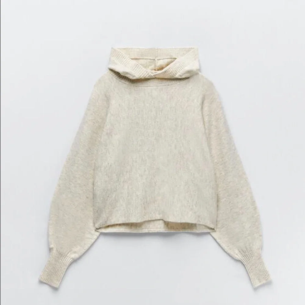 Zara Hooded Knit Sweatshirt Size M - Picture 3 of 10